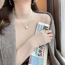 일월전빵 가을겨울 반목 폴라 터틀넥 긴팔 티셔츠 B-C011