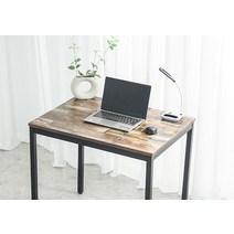 비셀리움 모던테이블 철제 1인 책상 서재 데스크 일자형 테이블 1200 1400, 1200_화이트프레임_클래식브라운