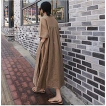ZAZX특허브랜드) 여성 여름 린넨원피스 브이넥 맥시 롱원피스 BUW25