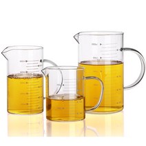 [Y+1] 누들 내열 강화유리 계량컵 비커 베이커리 전자렌지용기, 500ml