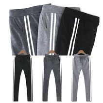 여자 무지 옆줄 밴딩 사계절 두줄 세미 트레이닝 바지