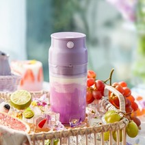 다이어트 디톡스 해독주스 휴대용 텀블러 블렌더 무선 주서기 컵 기계 충전식 전기 과일 주스 주스기, 02=purple
