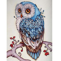 JISAN 보석십자수 캔버스형 세트 50x40cm JB01, 행운 부엉이