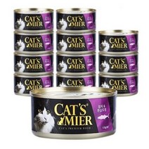 캣츠미어 고양이 사료 참치 흰살토핑, 170g, 60개