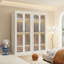 이불장 원목 투명 장롱 디자인 입본장 엔틱 안방장, 퍼플 사각형 유리 옷장