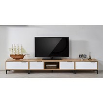 베이직 개방형 와이드 낮은 TV다이 거실장 2400 (6색) 텔레비전 tv 세련된, 화이트