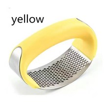 마늘수확기기다기능 마늘 생강 프레스 휴대용 그라인딩 슬라이서 스테인레스 스틸 O 자형 주방 롤링 크러, 05 yellow