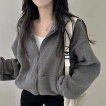 크림슈가 / 겨울점퍼 아방핏 뽀글이 후리스 양털집업