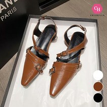 시크힐즈 빈티지 스틸레토 크로스 스트랩 플랫 샌들 01575