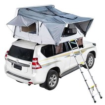 SUV 자동차 루프 텐트 전자동 야외 하드 쉘 탑 접이식, 1.6미터 오렌지 + 카키