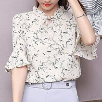 플라워 블라우스 루즈핏 슬림핏 플레어 소매 아이버리아 A31 F659A272