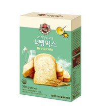 CJ더마켓 홈 베이킹 제과 제빵 빵 만들기 카페 디저트 아이 간식 식빵믹스 초코 핫 케익 와플 브라우니 쿠키 머핀 깨찰빵 식빵 760G, 6개