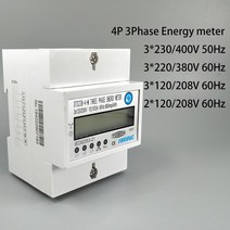 디지털 전력계 4P 10(100) 3 상 Din 레일 KWH 와트시 din-레일 에너지 미터 LCD 3*230/400V 3*120/208V 3*2, 01 3X230V 400V 50Hz