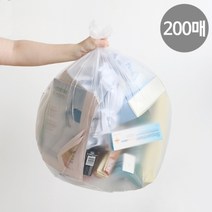 네이쳐리빙 재활용 쓰레기 분리수거 배접 비닐봉투200매60L, 화이트, 색상:화이트