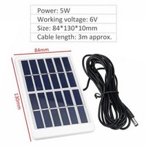 태양광패널 태양광발전 태양열발전기 휴대용 5W 5V 전지 패널 야외 충전기 3 미터 케이블 등반 빠른 폴리 실리콘 태블릿