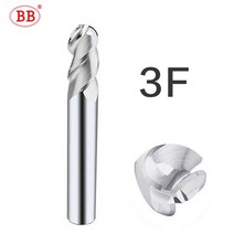 밀링 커터 엔드밀 비트 기리 BB 4 플루트 밀 3 치아 초경 CNC 프로파일 마무리 가공 반경 R0.5-R10 스틸 알, 01 3F-BF2055_13 R3x75