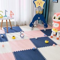 두꺼운 어린이 매트 2개세트 층간소음방지 개 놀이방 매트, 60x60x2.5cm(2P세트), k화이트