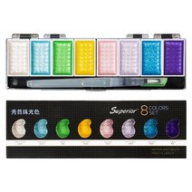 고체물감 프리미엄 5/8 색 솔리드 워터 컬러 세트 아티스트 페인팅 수채화 미술 용품 용 브러시가 있는 메탈릭 골드 안료 페인트, [06] 8 pearl colors set