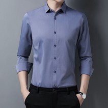 린넨 셔츠 남성 대나무 섬유 실크 정장 봄가을 긴팔 출퇴근 빅사이즈 남자 와이셔츠 클래식