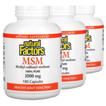네추럴팩터스 MSM 1000mg 캡슐, 3개, 180개입, 180정