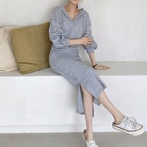 여성 여자 데일리 투피스 르오너 와플 원피스 세트