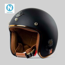 나폴리 Napoli helmet 오픈페이스 SH 루비 무광 블랙 안전 인증 경량 스쿠터 바이크 헬멧 소두핏 하이바 레트로 클래식 텐덤 킥보드, 기본 헬멧(무광 블랙)