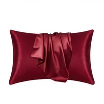 베개 커버 100 실크 새틴 헤어 뷰티 케이스 편안한 홈 인테리어 도매, 51cmx66cm, red