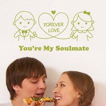 큐데코 셀프인테리어 포인트스티커, 러브러브-5 - 올리브