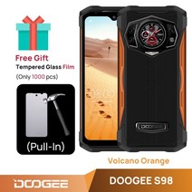 핸드폰 싸게 사는 법 doogee s98 러기드 폰 8 256gb android 12 0 6 3 lcd fhd 디스플레이 다이얼 후면 스마트폰 g96 octa core 64mp, 다른 지역 버전, 주황색
