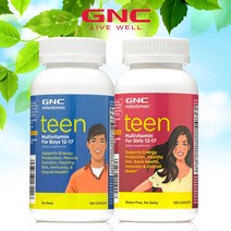 GNC 세트상품 지앤시 틴 멀티비타민 남자 + 여자 청소년 120정 미국 정품 지앤씨, 1세트, 남자120정+여자120정
