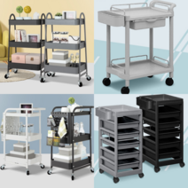 미용 웨건 서랍 트롤리 이동식카트 주방 카트 피부웨건 병원 가구 서빙카 호텔 2단 5단, 토치 트롤리 3단, 화이트