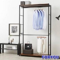ForU62 스토리홈 리코 드레스룸 행거 2단 장롱 수납장 서랍장 선반, 빈티지, 상세페이지 참조