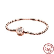 염주종류 정통 100% 925 스털링 실버 오리지널 스네이크 체인 하트 팔찌 & DIY 비드 럭셔리 미 쥬얼리, 16 GDL072_03 18cm