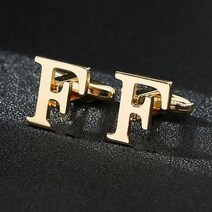 커프스 커프스 링크 버튼 단추 셔츠 골드 컬러 영어 편지 A-Z 커프스 단추 남성용 럭셔리 쥬얼리 셔