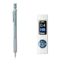 펜텔 비쿠냐 EX 시리즈 샤프펜슬 라이트블루 PX2005S + AIN 샤프심 HB + AIN 지우개 세트, 0.4mm, 8세트