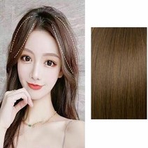 여자부분가발 여자 헤어 부분가발 웨이브 펌 청순 긴머리 볼륨업, 라이트브라운, 1개