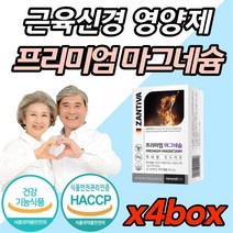 독일 고함량 고농축 프리미엄 마그네슘 손 발 저릴때 먹는 팔 다리 종아리 쥐 났을때 영양제 마그 내슘 네숨 400mg 직구 홈쇼핑 50대 60대 70대 신경 근육 파워 식약처인증, 60캡슐 (2개월분) x 4개