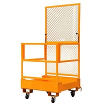 지게차 발판 접이식 케이지 고소작업대 안전 리프트, 캐스터o 100x100x208cm