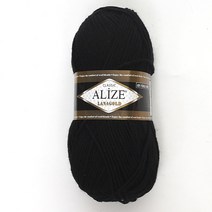 삼남뜨개실 알리제 라나골드 뜨개실 대바늘실 의류실 목도리실 겨울실 울실, LANAGOLD, 06 블랙 60, 1개