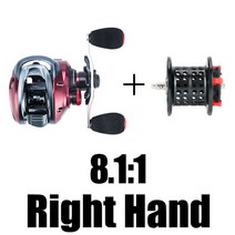 SeaKnight 브랜드 레드 폭스 시리즈 HG XG 7.2:1 8.1:1 베이트 캐스팅 릴 원심 브레이크 시스템 13lbs 초경, 08 8.1 Right with Spool