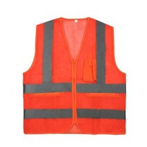 미화원 봉사활동 야간작업 오렌지 반사띠 조끼 안전복, 사이즈_XL, 상세페이지 참조