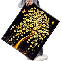 [보석십자수돈나무캔버스] FASEN 액자 보석십자수 캔버스형 DIY 키트 40 x 50 cm, 1세트, FAN14.황금나비와 돈나무