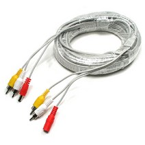 나nanr_Coms CCTV 케이블 15m - 2RCA + DC 5.5 전원 회색 CCTV악세사리 감시카메라 CCTV부품 보안TV CCTV용품 CCVT♥pures, ♥happyness!!