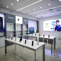 스마트폰진열테이블 휴대폰매장 휴대폰진열대 휴대폰진열장 휴대폰거치대 휴대폰진열거치대, 길이2.0m폭0.9m높이0.9m흰색데스크탑