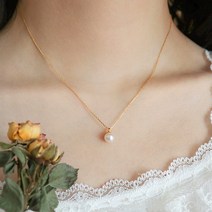 다왕 cZNG002 기본 진주 심플 목걸이 14k도금