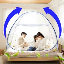 동네착한가게접이식 원터치 모기장 바닥있는 캠핑 방충망 침대 대형, 패밀리(3-4인용)