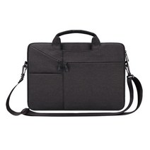 노트북가방 백팩 서류 가방 여성 노트북 컴퓨터 파우치 메신저 131415 inch notebook shoulder bag multi-pocket laptop bag 핸드백, 15.6인치, 검은 색