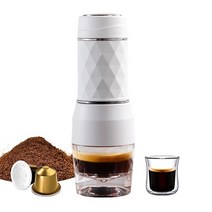 사무실커피머신 대용량커피메이커 드립커피머신 Cafelf-Tripresso 휴대용 커피 메이커 에스프레소 머신 핸, 01 White