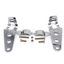 Motocross-범용 오토바이 헤드 라이트 마운트 브래킷 xre 300 660 zoomer forza 125 750 bmw k100 ruckus, 02 Silver