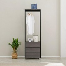 철제행거 틈새장 아이방수납 3단 서랍장 이동식행거, 멀바우